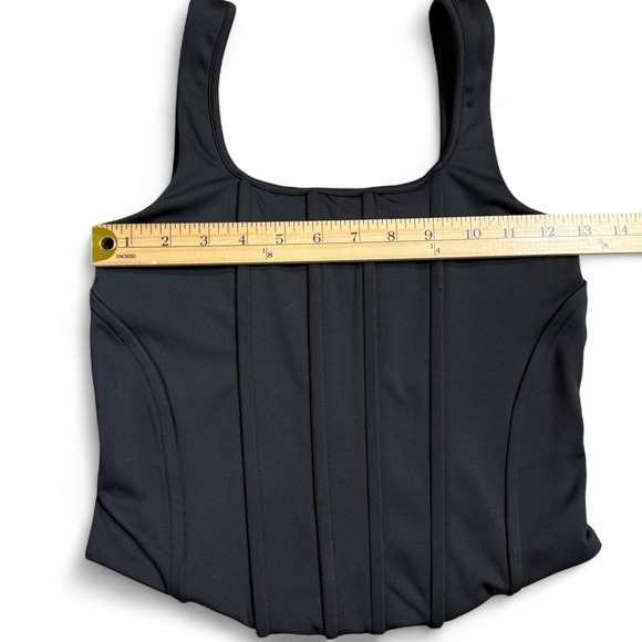 Express -‎ Black Corset Tank Top - XS Body Contour Y2K Edgy Grunge Streetwear - Picture 9 of 10